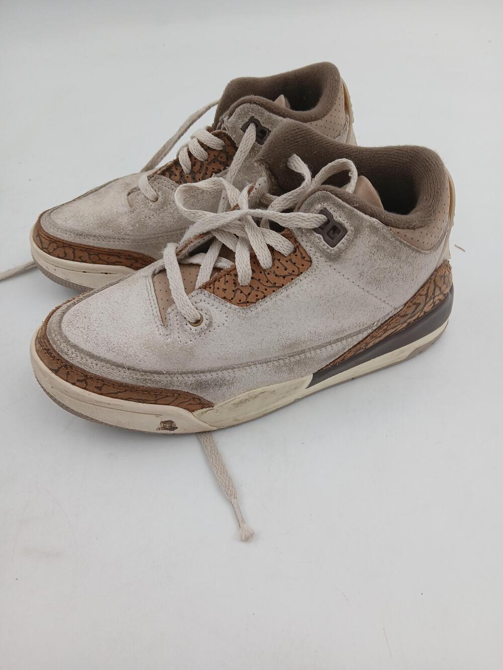 Nike Jordan 3 Retro Palomino Shoes Youth Size 1Y Brown Tan Elephant Print
